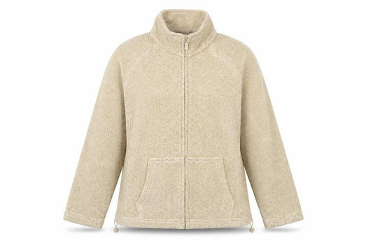 Marks & Spencer Women Beige UK 20 Fleece Full Zip Jacket Pockets