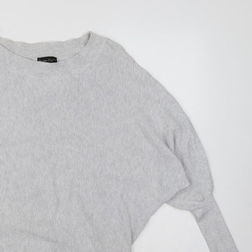 Phase Eight Women Grey M Fine Knit Crew Neck Pullover Jumper