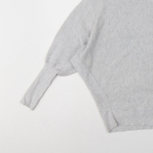 Phase Eight Women Grey M Fine Knit Crew Neck Pullover Jumper