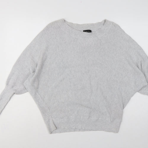 Phase Eight Women Grey M Fine Knit Crew Neck Pullover Jumper