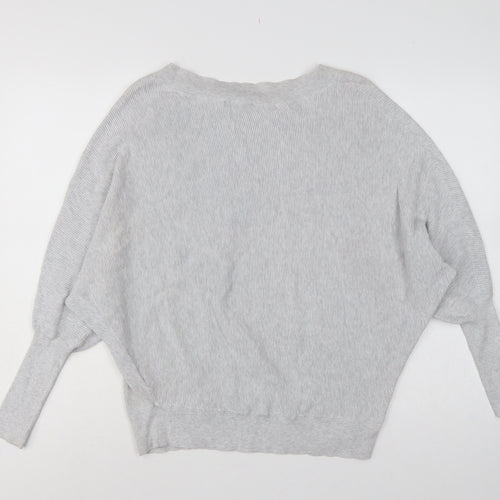 Phase Eight Women Grey M Fine Knit Crew Neck Pullover Jumper