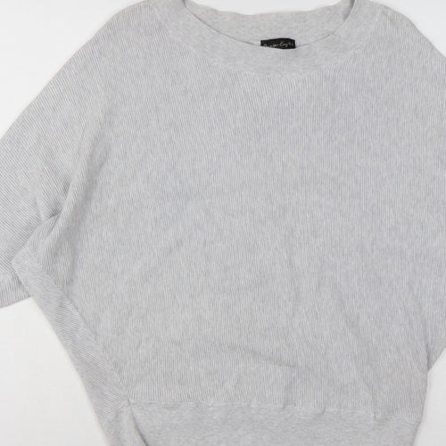 Phase Eight Women Grey M Fine Knit Crew Neck Pullover Jumper