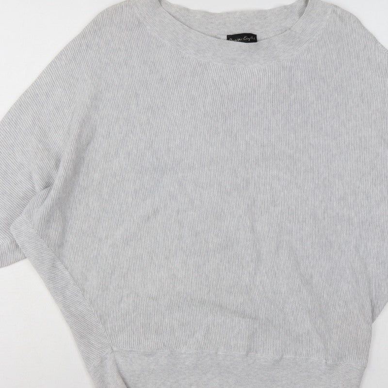 Phase Eight Women Grey M Fine Knit Crew Neck Pullover Jumper