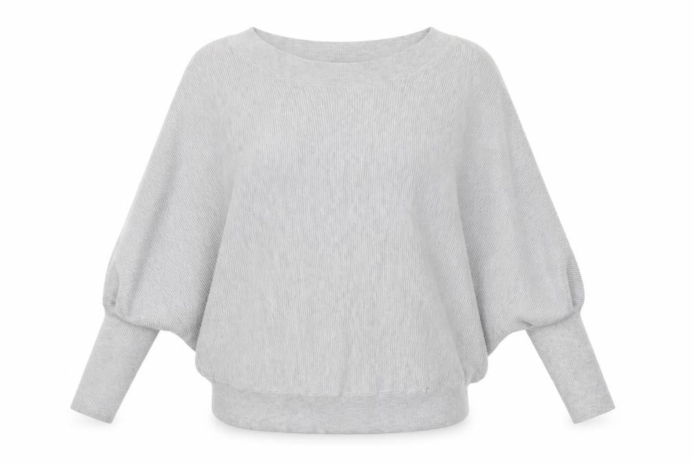 Phase Eight Women Grey M Fine Knit Crew Neck Pullover Jumper