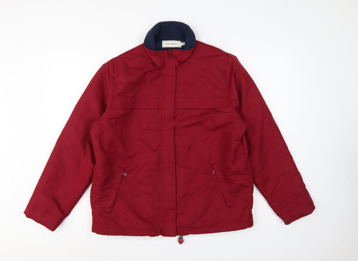 Amy Moore Women’s Red M Padded Full Zip Jacket Collared