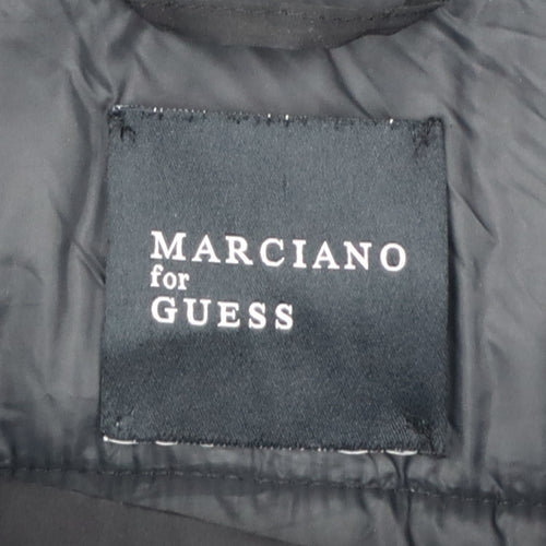 Marciano Guess Women Black XL Long Puffer Coat Faux Fur Hood