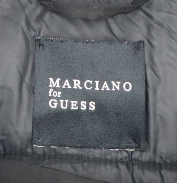Marciano Guess Women Black XL Long Puffer Coat Faux Fur Hood