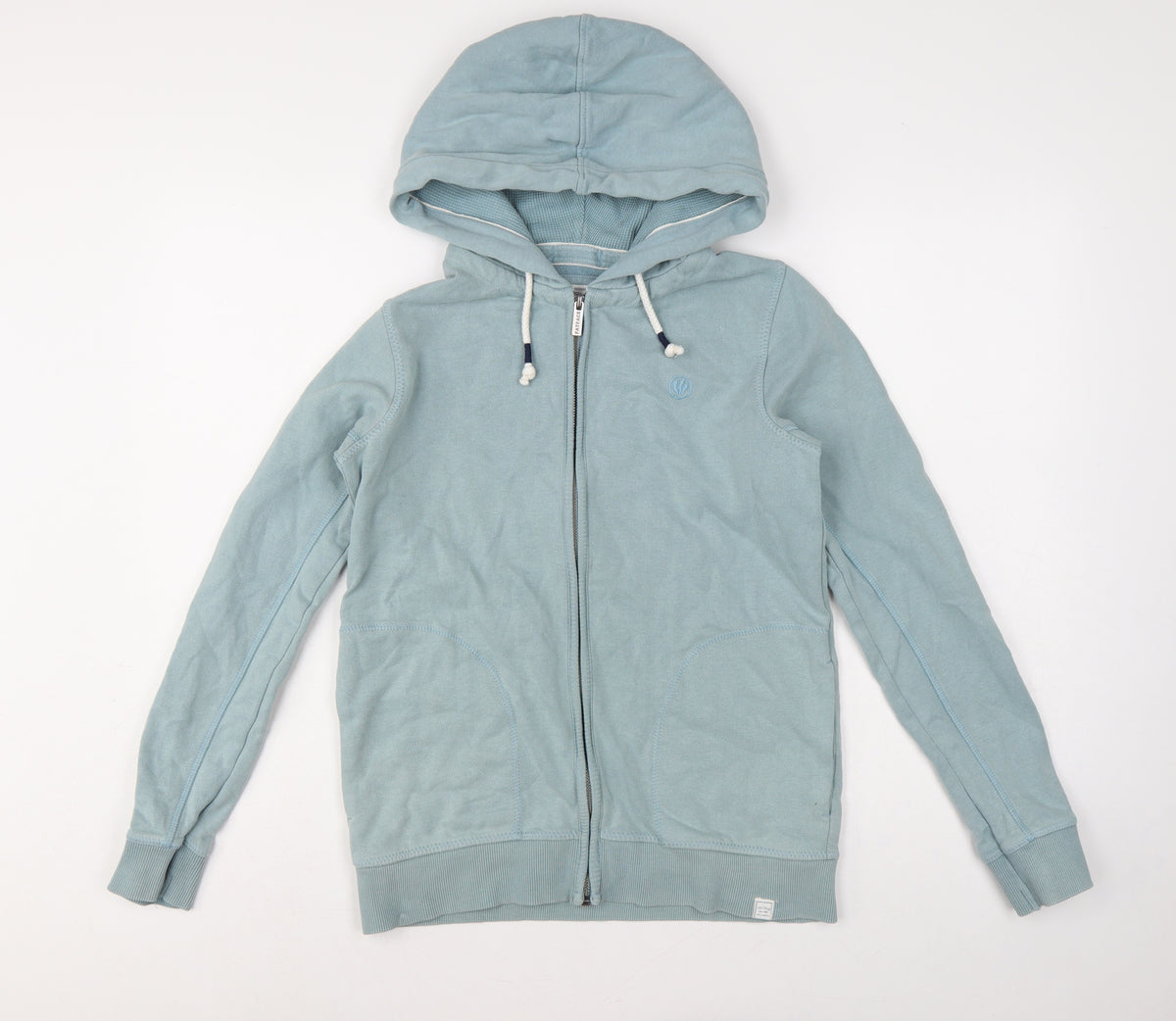 Fat Face Men’s Blue XS Full Zip Hooded Fleece Hoodie Pockets