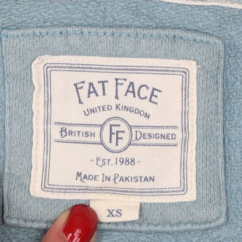 Fat Face Men’s Blue XS Full Zip Hooded Fleece Hoodie Pockets