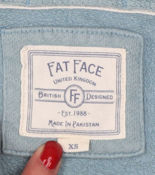 Fat Face Men’s Blue XS Full Zip Hooded Fleece Hoodie Pockets