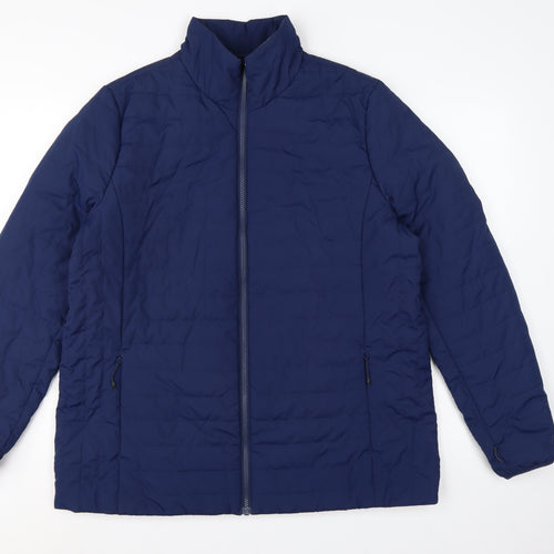 Land's End Women’s Blue XL Quilted Puffer Jacket Full Zip