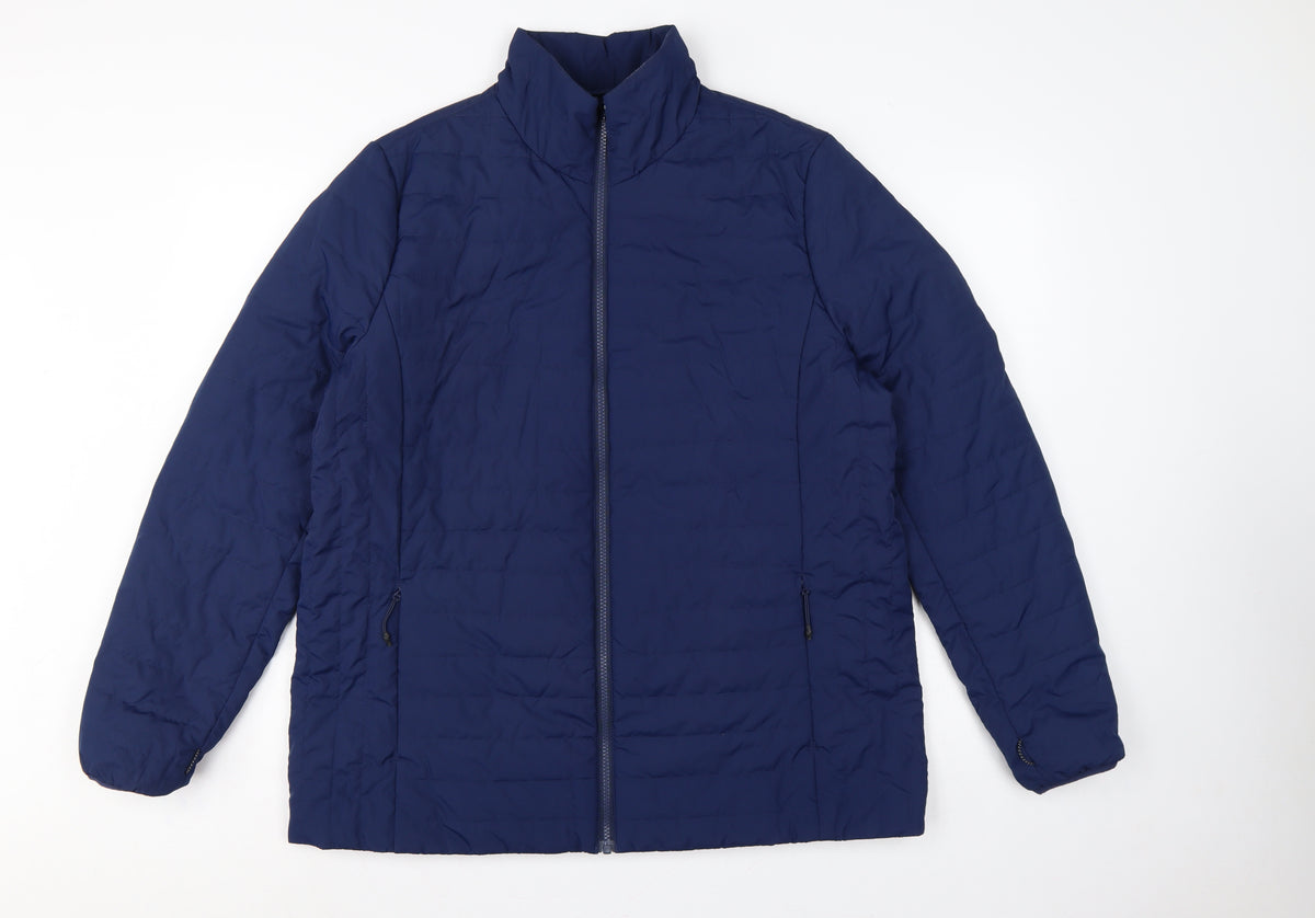 Land's End Women’s Blue XL Quilted Puffer Jacket Full Zip