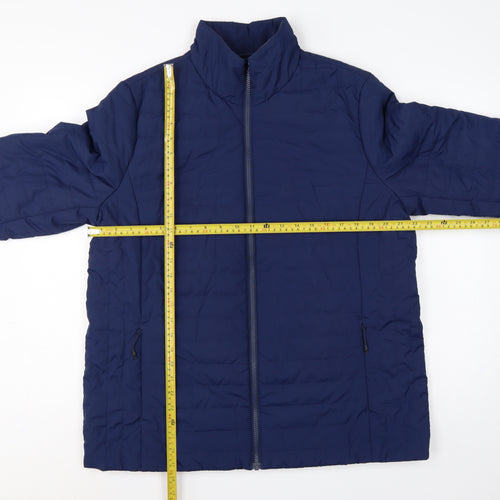 Land's End Women’s Blue XL Quilted Puffer Jacket Full Zip
