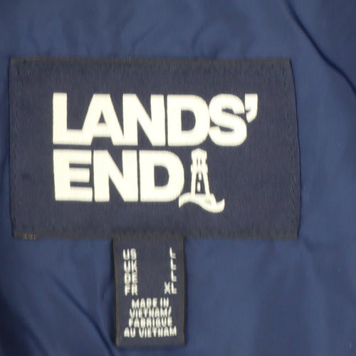 Land's End Women’s Blue XL Quilted Puffer Jacket Full Zip