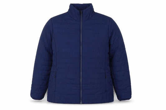 Front view of Land's End Women’s Blue XL Quilted Puffer Jacket Full Zip
