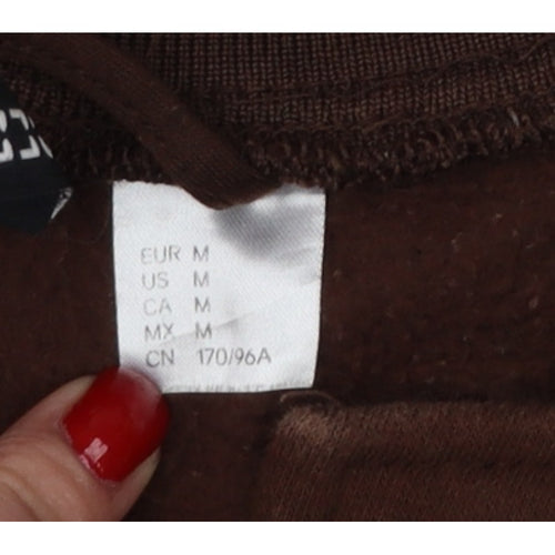 H&M Divided Women Brown Cream M Varsity College Snap Sweatshirt