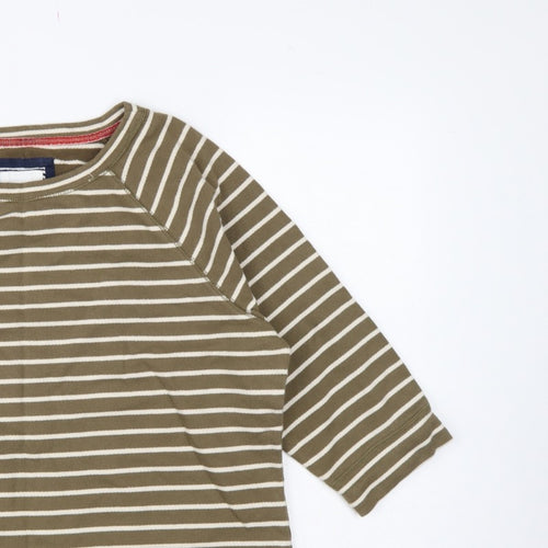 Boden Women Green White Striped UK 18 3/4 Sleeve Pullover Sweatshirt