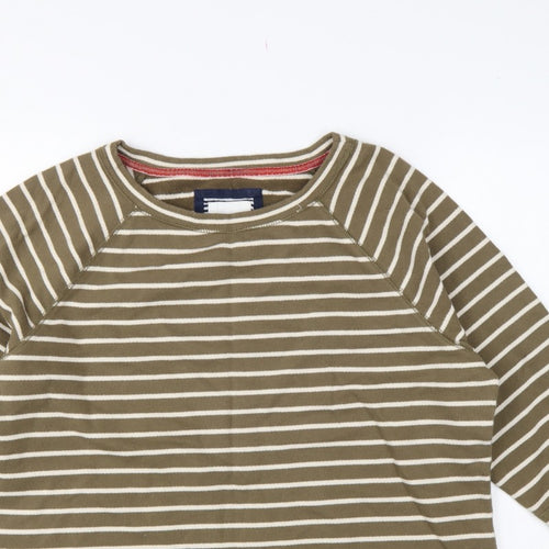 Boden Women Green White Striped UK 18 3/4 Sleeve Pullover Sweatshirt