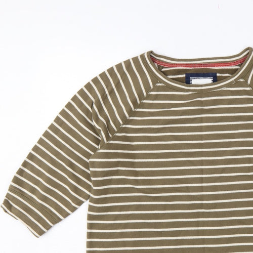 Boden Women Green White Striped UK 18 3/4 Sleeve Pullover Sweatshirt
