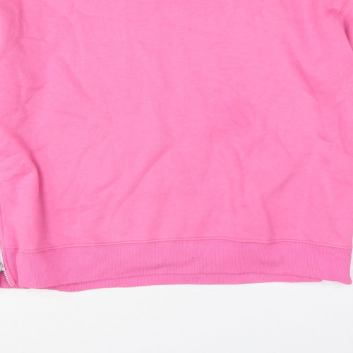 Mint Velvet Women’s Pink XL Pullover Sweatshirt Side Zip Cotton Blend