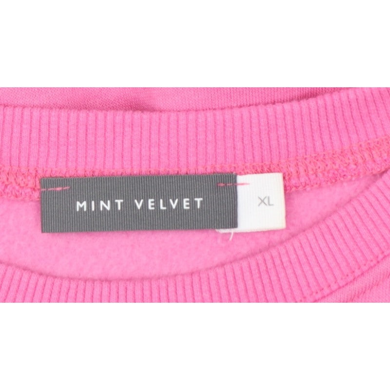 Mint Velvet Women’s Pink XL Pullover Sweatshirt Side Zip Cotton Blend