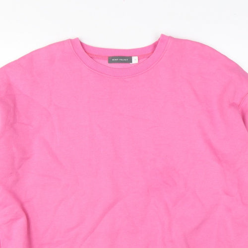 Mint Velvet Women’s Pink XL Pullover Sweatshirt Side Zip Cotton Blend