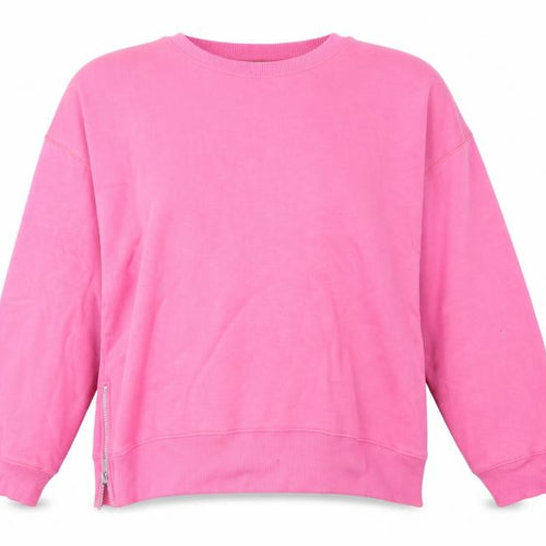 Mint Velvet Women’s Pink XL Pullover Sweatshirt Side Zip Cotton Blend