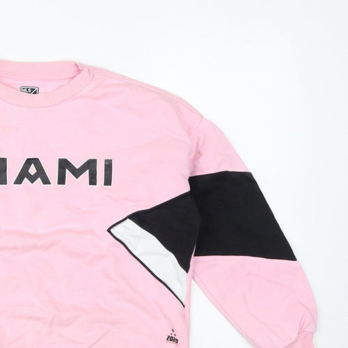 M&S Girls Pink 11-12 Years Pullover MLS Miami Colourblock Sweatshirt