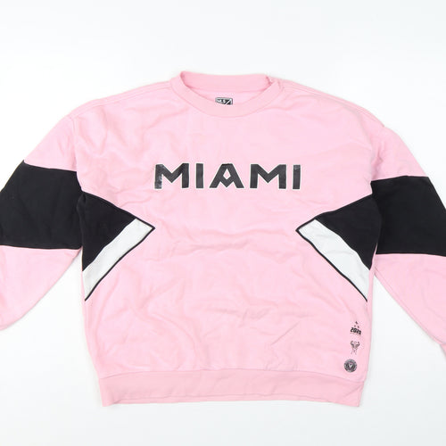 M&S Girls Pink 11-12 Years Pullover MLS Miami Colourblock Sweatshirt