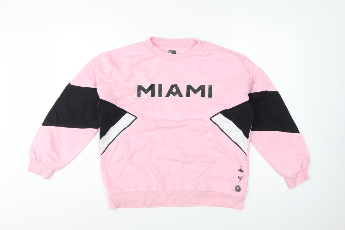 M&S Girls Pink 11-12 Years Pullover MLS Miami Colourblock Sweatshirt