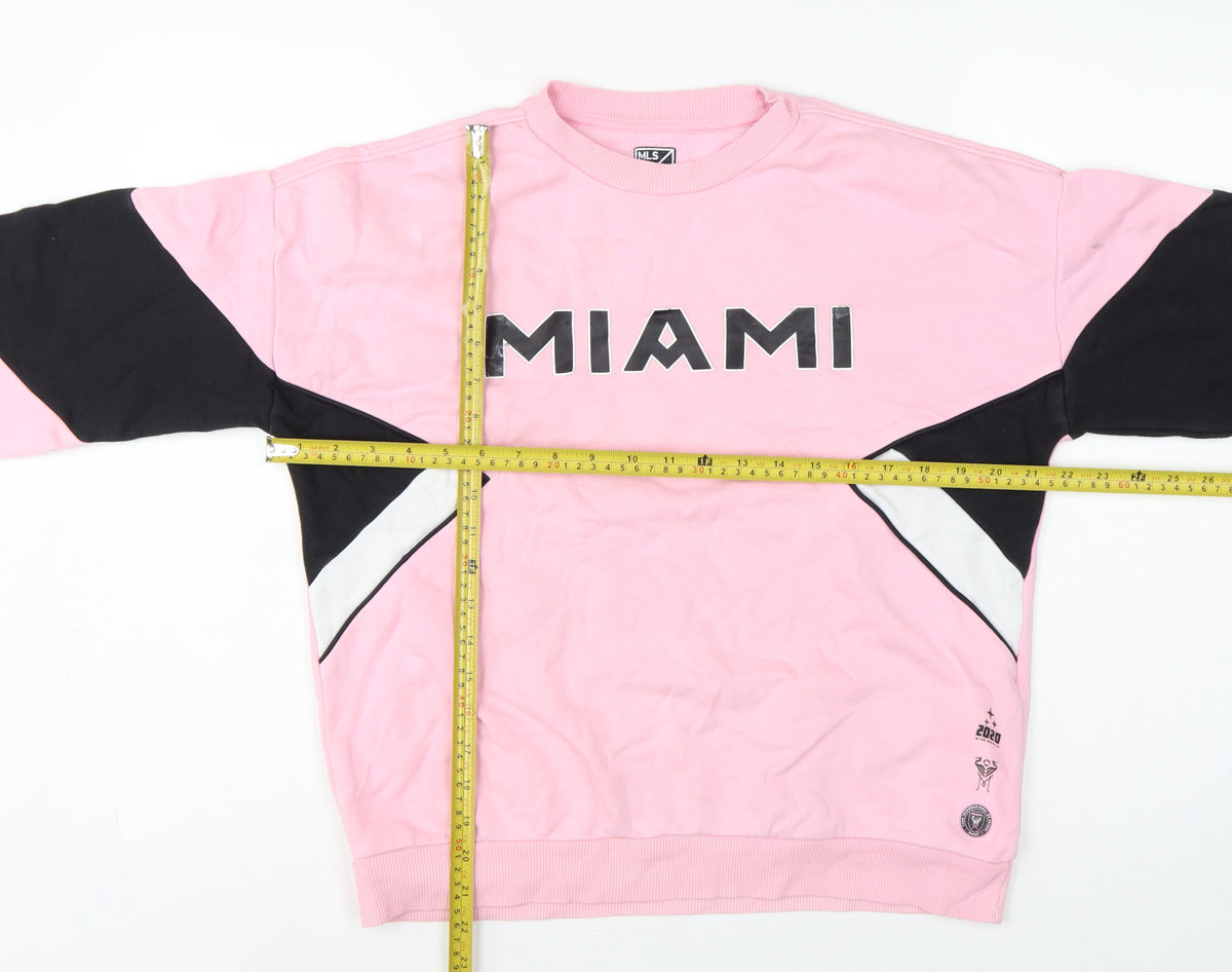 M&S Girls Pink 11-12 Years Pullover MLS Miami Colourblock Sweatshirt