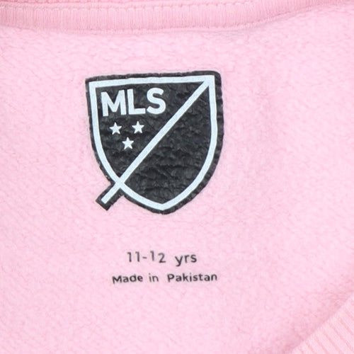 M&S Girls Pink 11-12 Years Pullover MLS Miami Colourblock Sweatshirt
