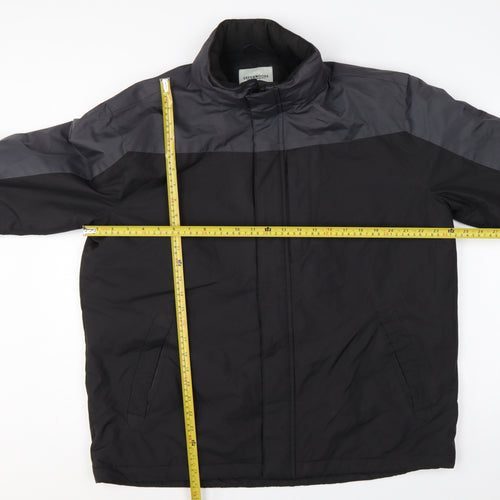 Greenwoods Men’s Black Grey Large Lined Full Zip Jacket Casual