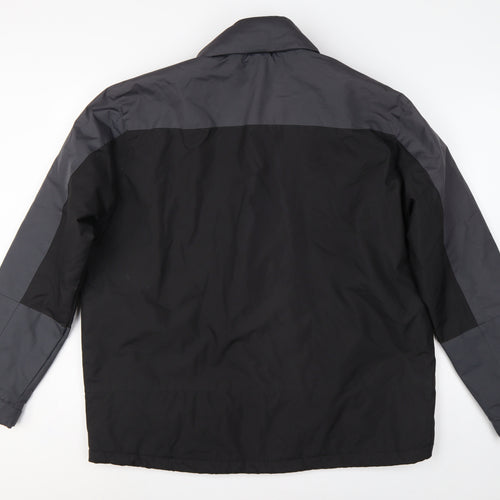 Greenwoods Men’s Black Grey Large Lined Full Zip Jacket Casual