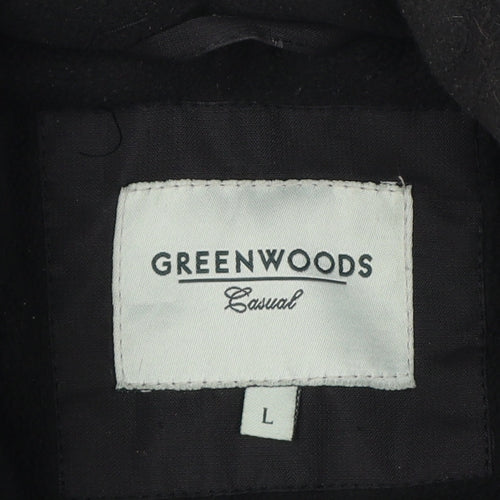 Greenwoods Men’s Black Grey Large Lined Full Zip Jacket Casual