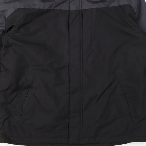 Greenwoods Men’s Black Grey Large Lined Full Zip Jacket Casual