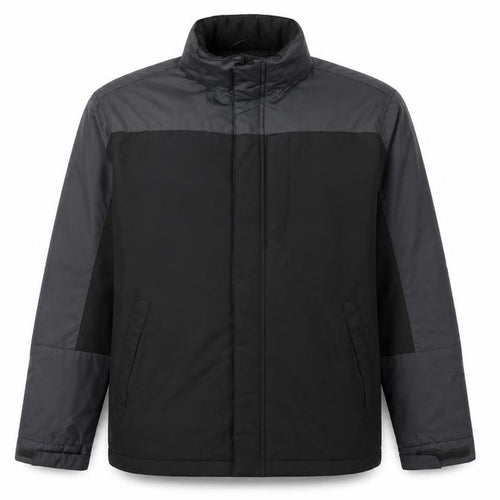 Greenwoods Men’s Black Grey Large Lined Full Zip Jacket Casual