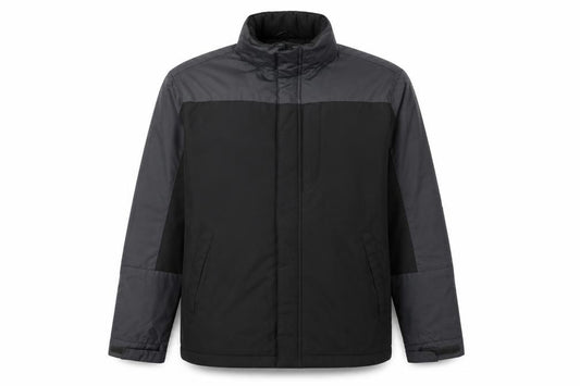 Greenwoods Men’s Black Grey Large Lined Full Zip Jacket Casual