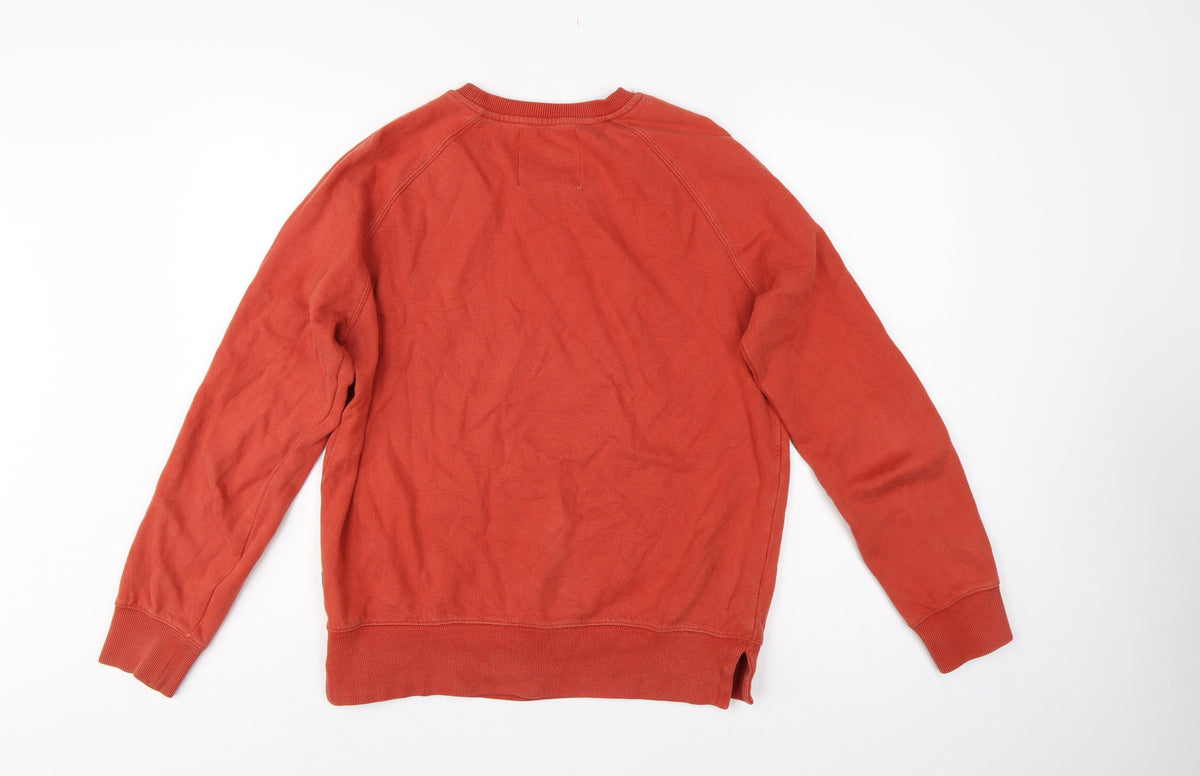 G-Star RAW Men’s Orange M Pullover Crew Neck Logo Sweatshirt