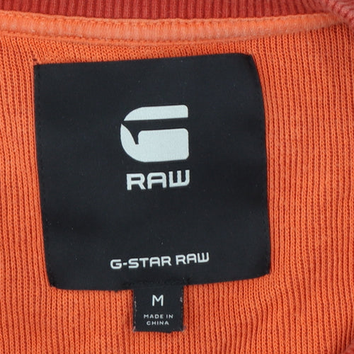G-Star RAW Men’s Orange M Pullover Crew Neck Logo Sweatshirt