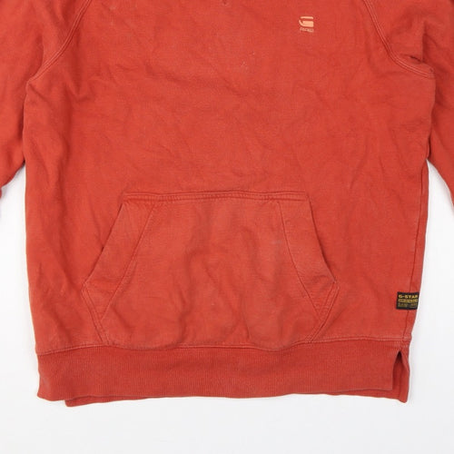 G-Star RAW Men’s Orange M Pullover Crew Neck Logo Sweatshirt