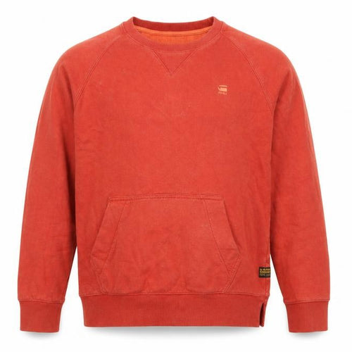 G-Star RAW Men’s Orange M Pullover Crew Neck Logo Sweatshirt