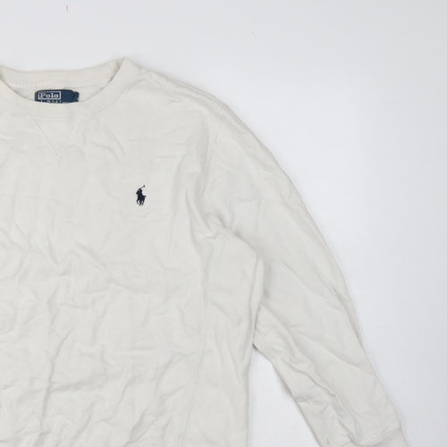 Polo Ralph Lauren Men’s White L Crew Neck Pullover Sweatshirt Logo