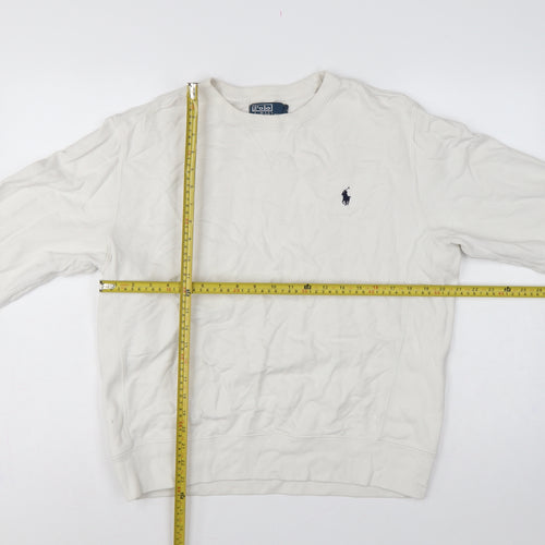 Polo Ralph Lauren Men’s White L Crew Neck Pullover Sweatshirt Logo