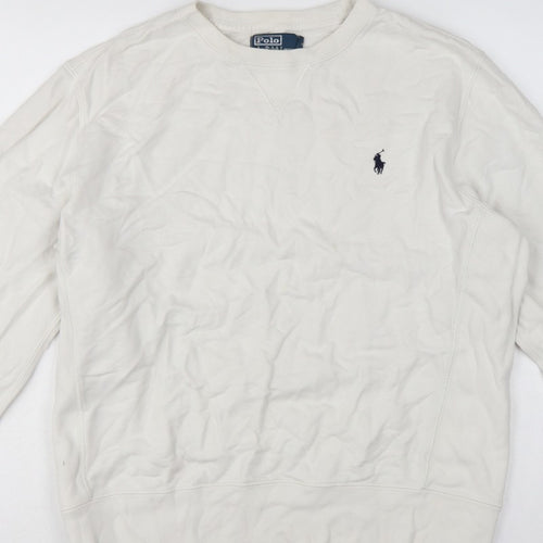 Polo Ralph Lauren Men’s White L Crew Neck Pullover Sweatshirt Logo