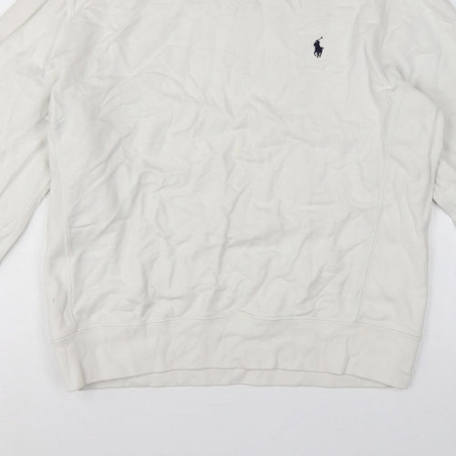 Polo Ralph Lauren Men’s White L Crew Neck Pullover Sweatshirt Logo