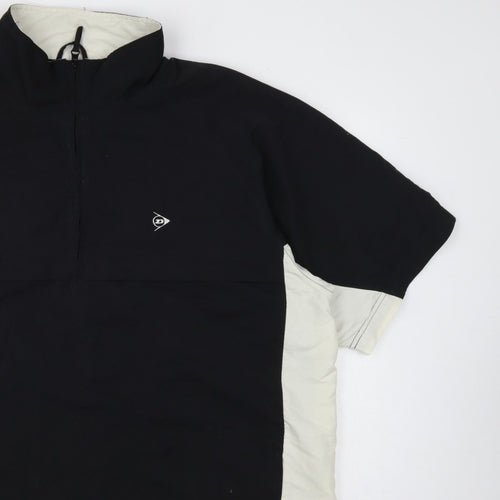 Dunlop Golf Men’s Black White XL Short Sleeve 1/2 Zip Windbreaker
