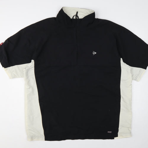 Dunlop Golf Men’s Black White XL Short Sleeve 1/2 Zip Windbreaker