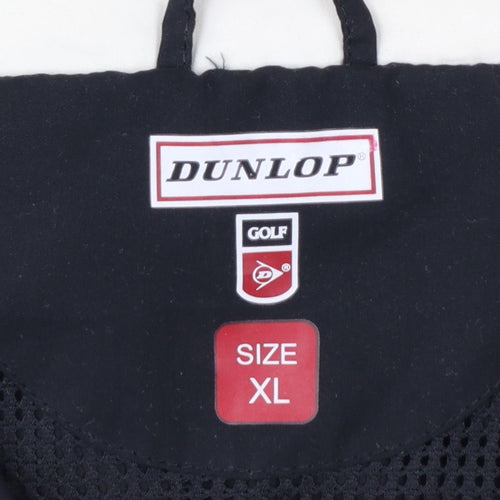 Dunlop Golf Men’s Black White XL Short Sleeve 1/2 Zip Windbreaker