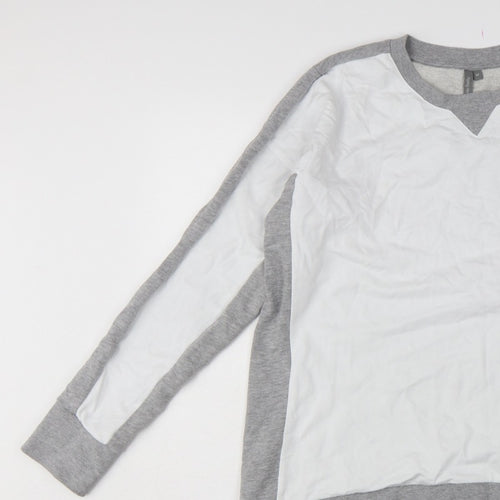 Sweaty Betty Women's Grey White M Colourblock Zip Sweatshirt Pullover